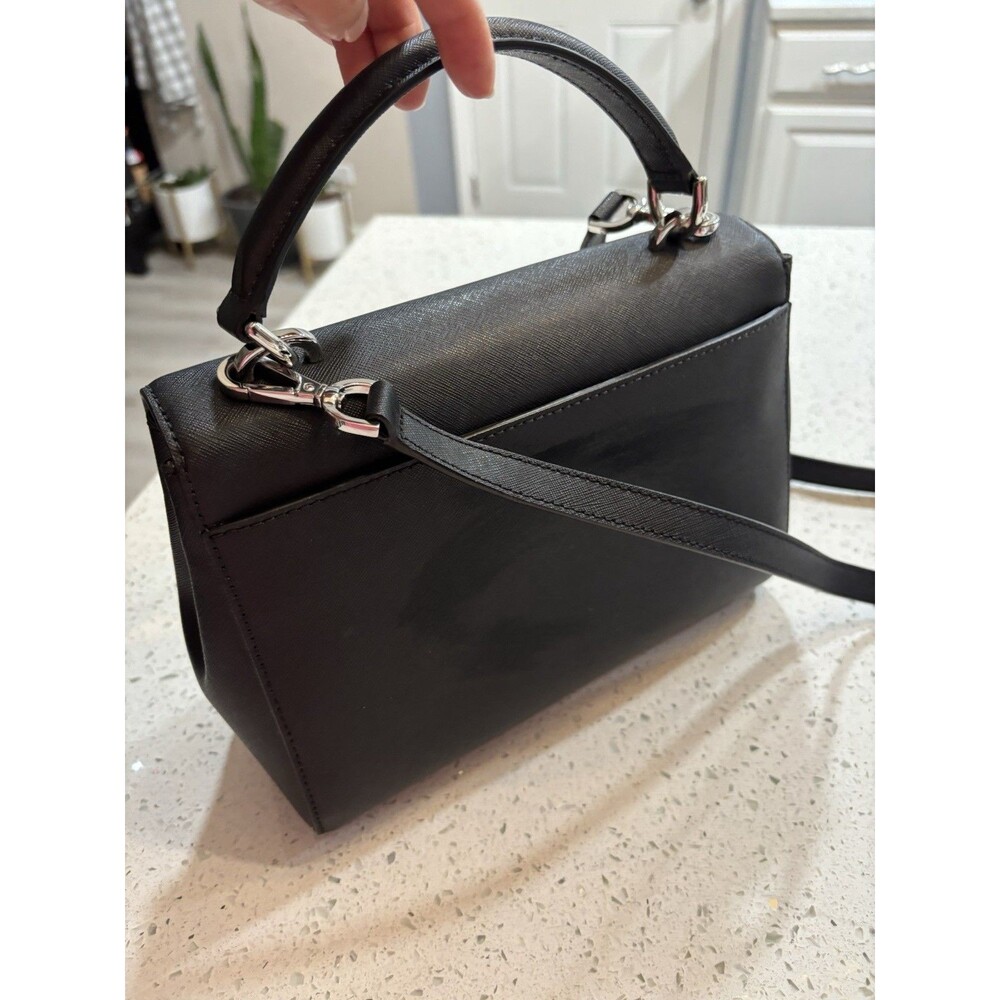 Michael Kors Ava Small Satchel Jewel Saffiano Black Leather Preowned - Picture 4 of 11